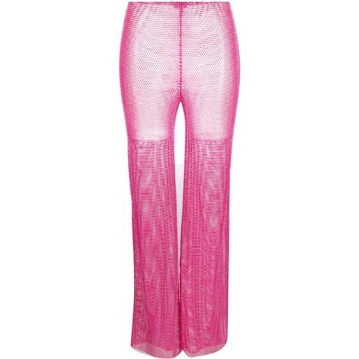Santa Brands pantaloni semi trasparenti con strass - rosa