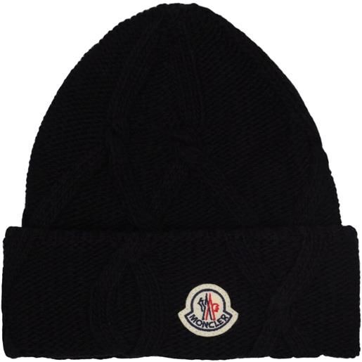 MONCLER cappello beanie in lana tricot