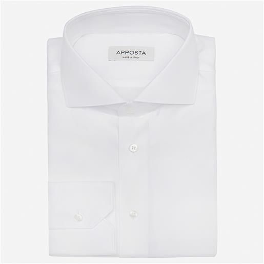 Apposta camicia tinta unita bianco 100% puro cotone pinpoint doppio ritorto, collo stile collo francese aggiornato a punte corte