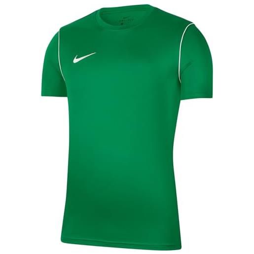 Nike y nk dry park20 top ss, maglietta a maniche corte unisex bambini, verde (pine green/white/white), xs