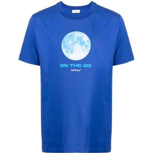 Off-White t-shirt on the go moon - blu