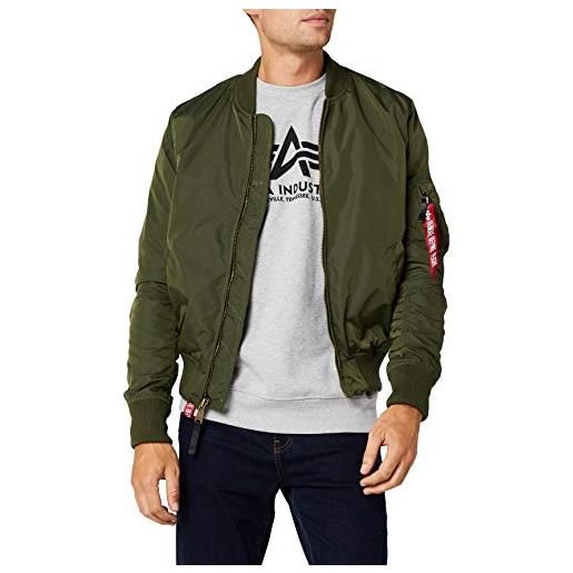 Alpha industries 1 tt bomber jacket per uomo giacche, dark green, large