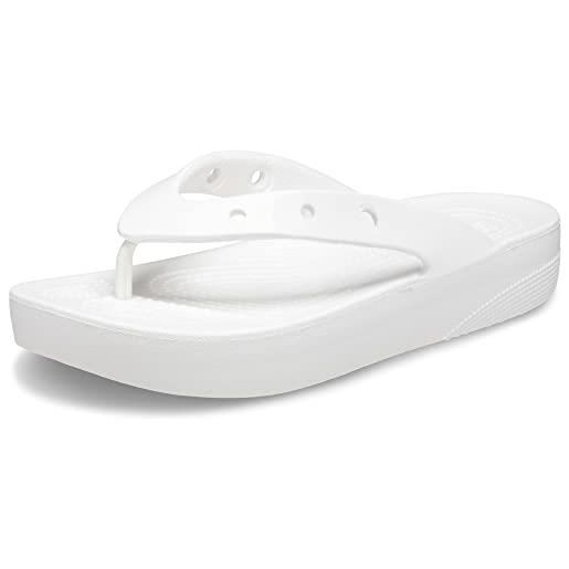 Crocs classic platform flip w, infradito donna, bianco (white), 39 40 eu
