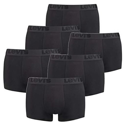 Levi's levis men premium trunk - confezione da 6 boxer da uomo, nero , l