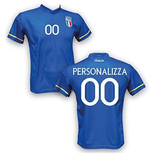Generico maglia calcio italia home personalizzabile replica autorizzata 2022-2023 taglie da bambino e adulto. Personalizza con il tuo nome o il nome del tuo giocatore preferito (2 anni)