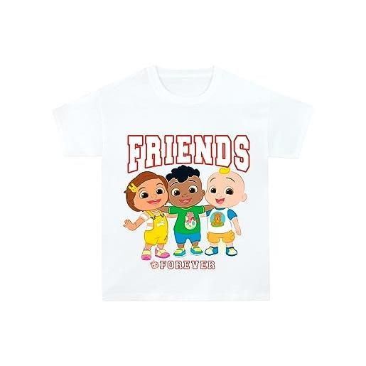 CoComelon maglietta ragazzi e ragazze | maglietta bianca jj per bambini | t-shirt coco melon jj per ragazze | 3-4 anni | merce ufficiale
