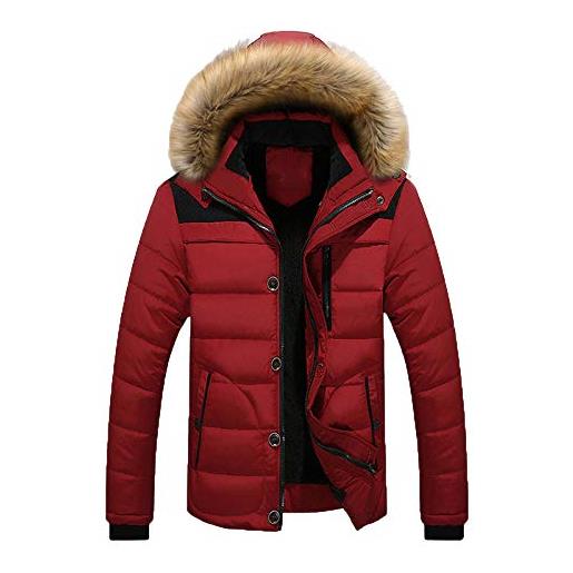 Parka Uomo Invernale Giaccone Impermeabile Lungo Cappotto Lungo