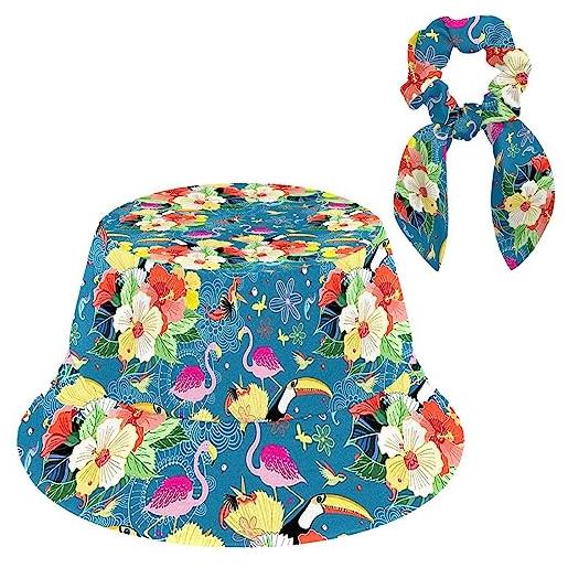 suojapuku cappello da pescatore da donna, con fasce per capelli, stella marina di vita di mare del fiore, cappello da spiaggia da viaggio cappellino da pescatore