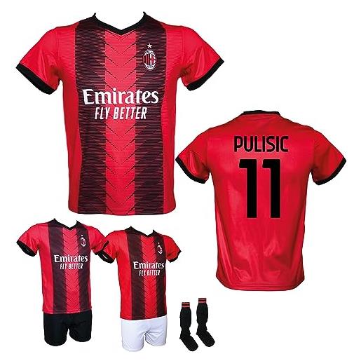 Generico maglia calcio milan pulisic 11 stagione 2023/2024 replica autorizzata taglie da bambino e adulto. Scegli se aggiungere pantaloncini e calzettoni (6 anni)