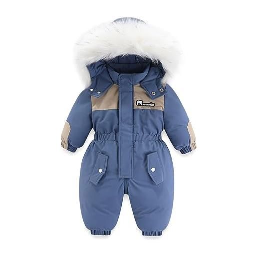 Tute da Neve Neonato Footed Pagliaccetto per Ragazze Ragazzi, Tute da neve  bambino Pile tuta neve Neonato Inverno con Cappuccio Calore Infantile,Blu  3-6 Mesi : : Moda