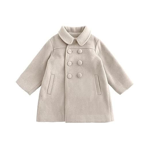 L9WEI cappotti ragazza invernali cappotto da bambina per bambina, giacche invernali per bambini, bottoni, peacoat, vestiti per bambini giacca invernale 5 anni (white, 4-5 years)