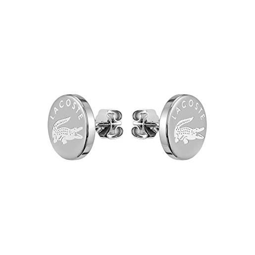 Lacoste orecchini a perno da donna collezione sneak disponibile in silver taglia unica