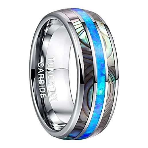 VAKKI anello uomo albero della vita fidanzamento promessa tungsteno anello misura 31