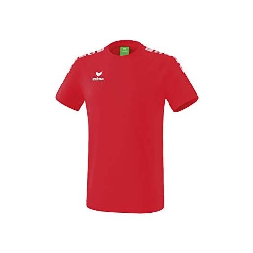 Erima 2081933 t-shirt, unisex bambini, rosso/bianco, 164