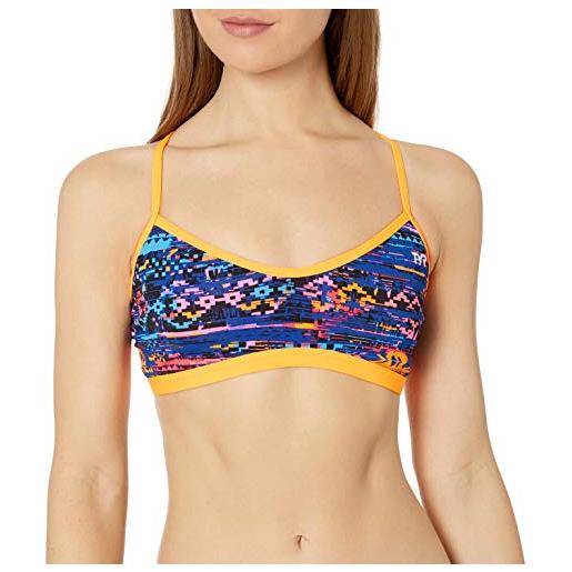 TYRay|#TYR tyr kiowa trinity bikini top, donna, arancio/multicolor, xs