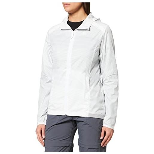 Salomon agile wind print hoodie w, giacca a vento, tessuti sintetici, lc1158000 donna, bianco, l