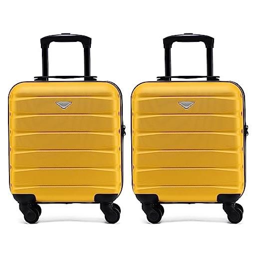 Flight Knight set di 2 valigie rigide in abs leggere a 4 ruote - bagaglio a mano approvato per oltre 100 compagnie aeree come british airways, ryanair e easy. Jet, valigia da cabina 45x36x20cm