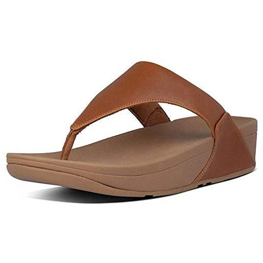Fitflop lulu leather toe post, infradito donna, rose gold, 40 eu