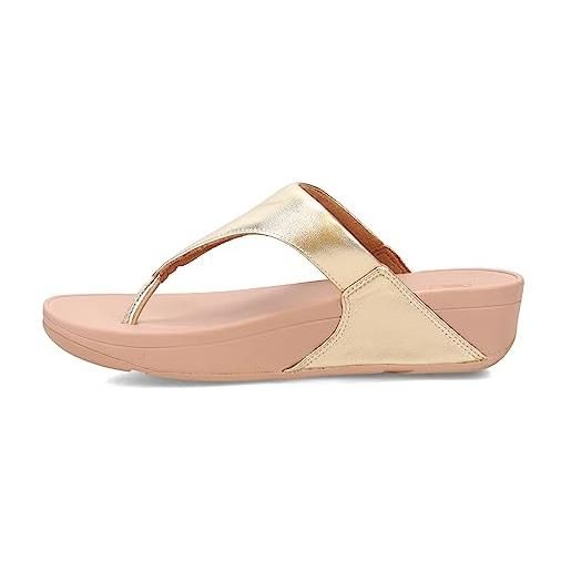 Fitflop lulu puntale in pelle, infradito donna, platino, 37 eu