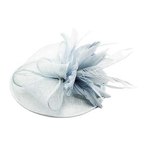 A2ZUKFashion - cerchietto da donna, con clip, con diamanti sintetici, ideale per matrimoni e feste azzurro taglia unica