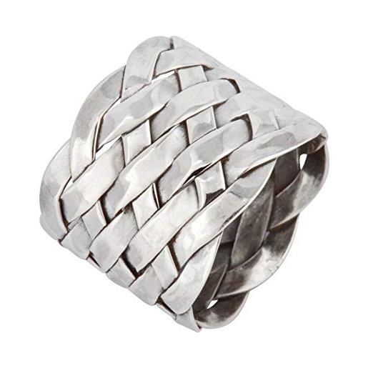 Silverly anello argento. 925 a fascia spesso maglia intrecciata