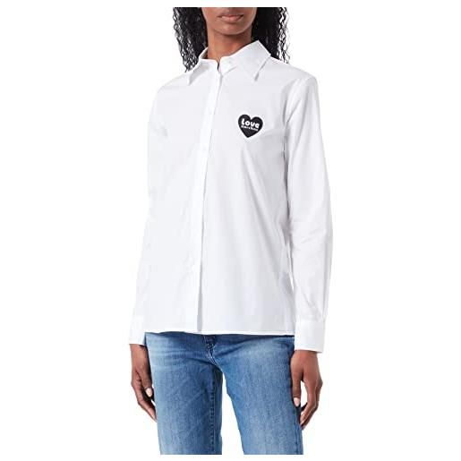 Love Moschino regular fit-maglia a maniche lunghe maglietta, bianco, 52 donna