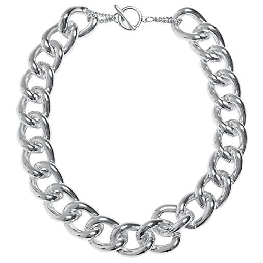 Urban Classics collana unisex flashy chain necklace argento, taglia unica