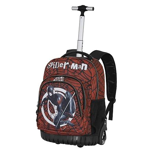 Marvel spiderman blackspider-zaino trolley gts fan, rosso, 32 x 47 cm, capacità 39 l
