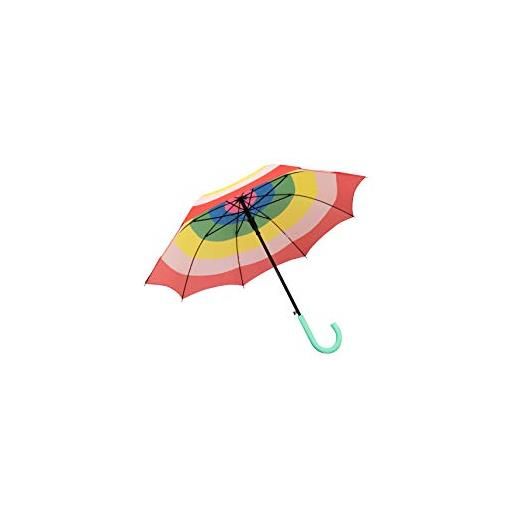 Fisura - ombrello grande. Ombrello giovanile. Ombrello automatico con pulsante. Robusto ombrello stampato. 106 centimetri di diametro. (arcobaleno, multicolore)