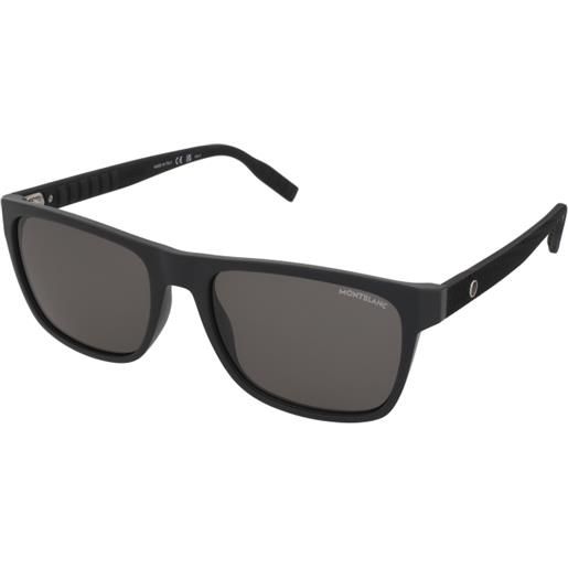 Montblanc mb0209s 001 | occhiali da sole graduati o non graduati | unisex | plastica | quadrati | nero | adrialenti