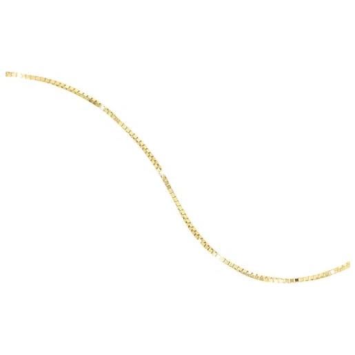 forme di Lucchetta lucchetta - catenina veneziana in vero oro giallo 14 carati, effetto diamantato, lunga 45cm riducibile a 42, collana d'oro donna - made in italy