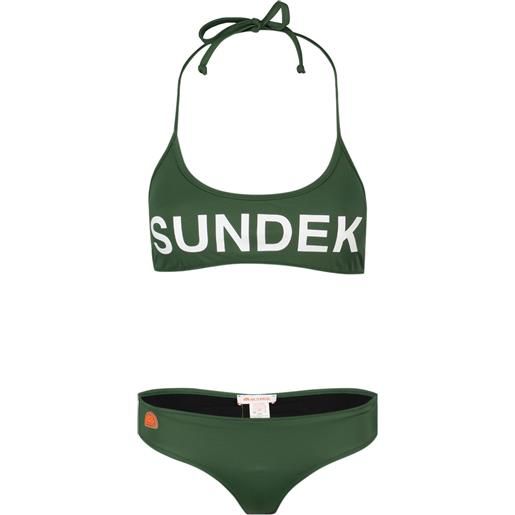 SUNDEK bikini sporty bralette logo e culotte donna