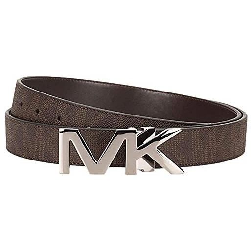 Michael Kors box jet set men's 4 in 1 signature leather gift set belt, brown/black