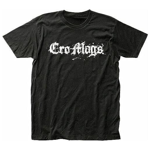 postcode cro-mags logo t shirt mens licensed rock n roll music band tee new black black camicie e t-shirt(large)