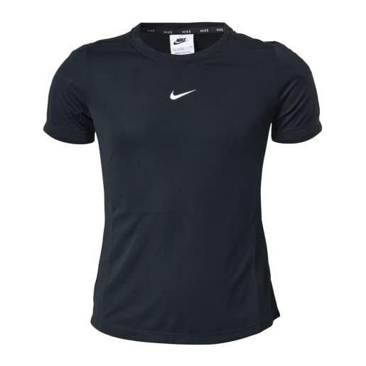 Nike g nk df one ss top, t-shirt bambine e ragazze, black/white, xs