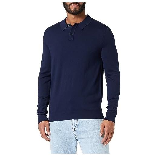 SELECTED HOMME seleted homme slhtown-polo in lana merino coolmax knit noos maglione, nero, xl uomo