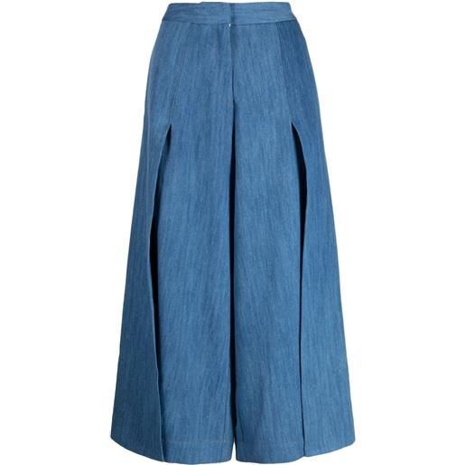 Palmer//Harding pantaloni crop a vita alta - blu