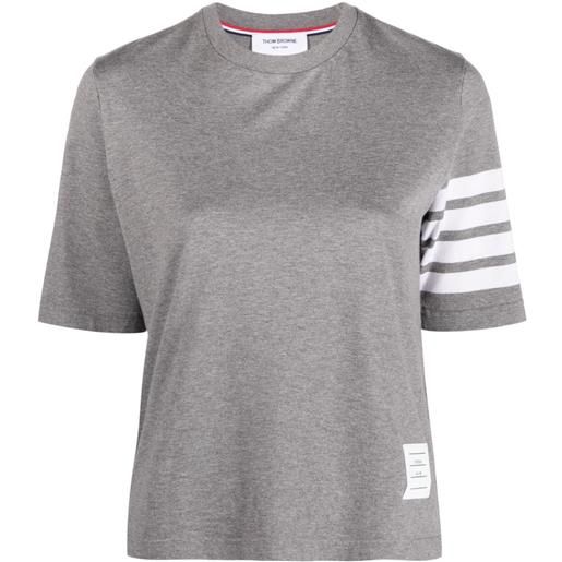 Thom Browne t-shirt con dettaglio a 4 righe - grigio