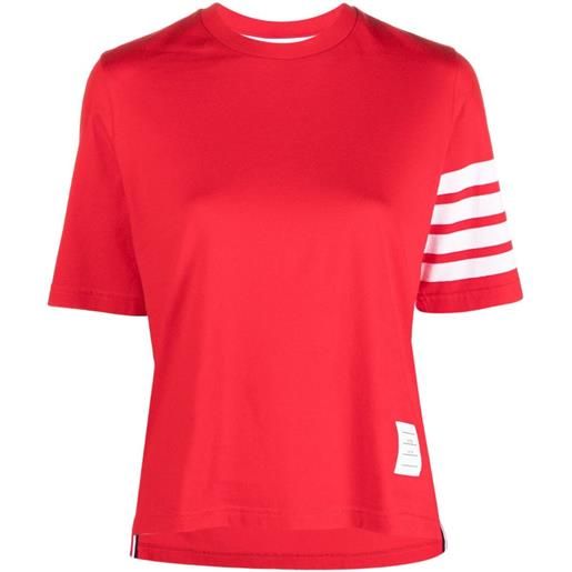 Thom Browne t-shirt con dettaglio a 4 righe - rosso