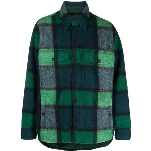 Moncler Grenoble giacca-camicia a quadri - verde