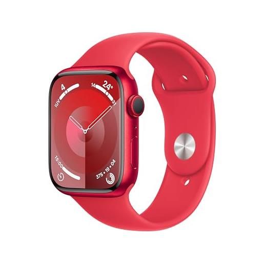Apple watch series 9 gps 45mm smartwatch con cassa in alluminio (product) red e cinturino sport (product) red - s/m. Fitness tracker, app livelli o₂, display retina always-on, resistente all'acqua