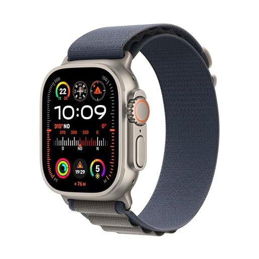 Apple watch ultra 2 gps + cellular 49mm smartwatch con robusta cassa in titanio e alpine loop blu - medium. Fitness tracker, gps di precisione, tasto azione, batteria a lunghissima durata