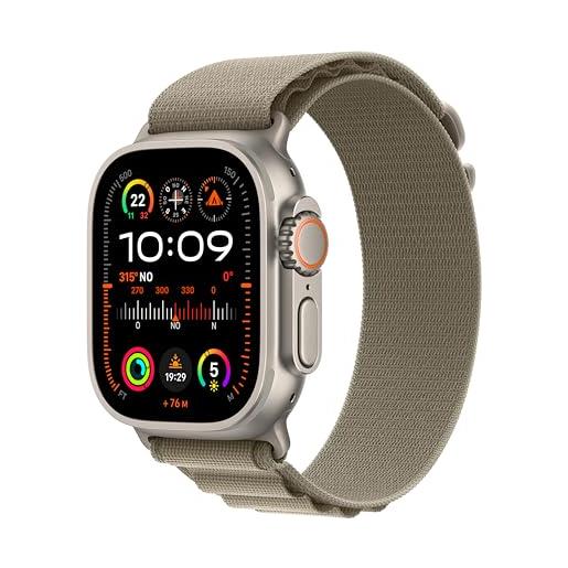 Apple watch ultra 2 gps + cellular 49mm smartwatch con robusta cassa in titanio e alpine loop oliva - large. Fitness tracker, gps di precisione, tasto azione, batteria a lunghissima durata