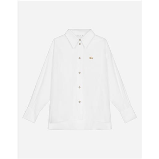 Dolce & Gabbana camicia manica lunga in popeline con dg logo