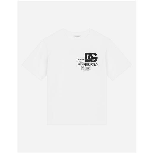Dolce & Gabbana t-shirt manica corta in jersey con stampa e ricamo