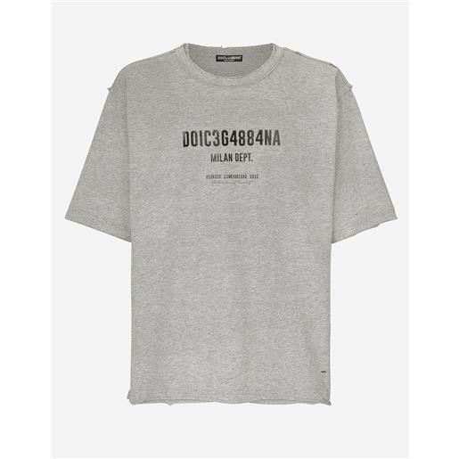 Dolce & Gabbana t-shirt cotone interlock con stampa logo