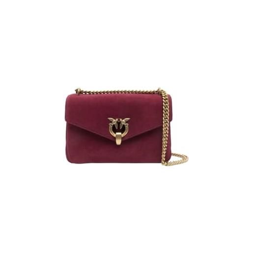 Pinko, cupido messenger classic suede donna, ww5q_ribes intenso-antique gold, one size