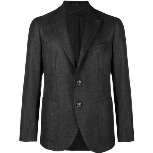 Tagliatore blazer monopetto con placca logo - grigio