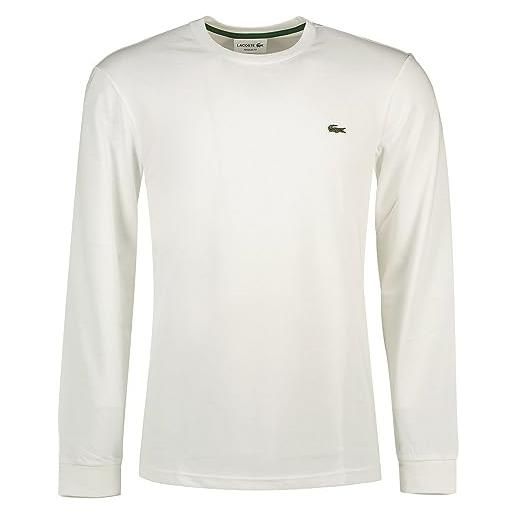 Lacoste th3662 t-shirt manica lunga sport, bianco, 3xl uomo