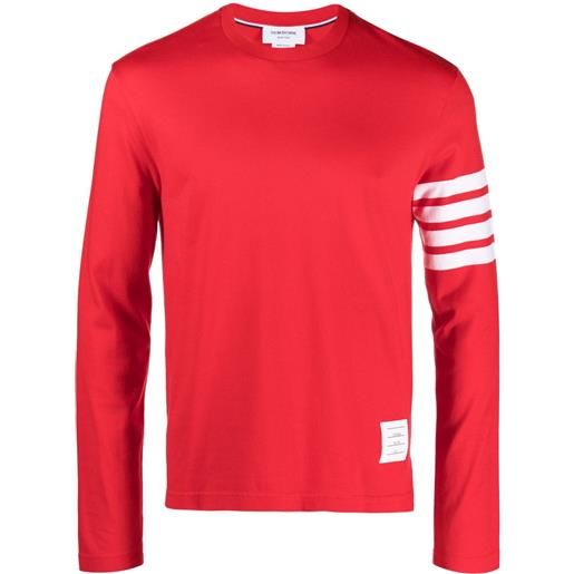 Thom Browne t-shirt con dettaglio a 4 righe - rosso